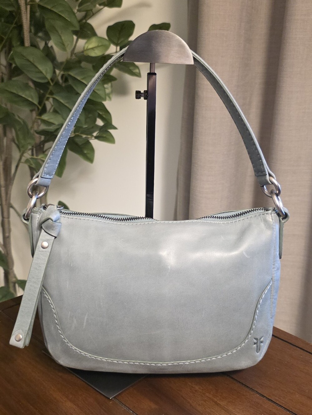 Frye Melissa Blue Leather Shoulder Bag
